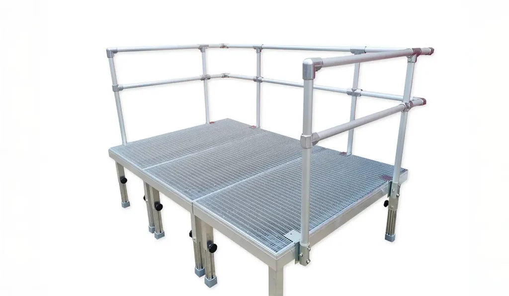Roll-A-Ramp Podest mit Handläufen