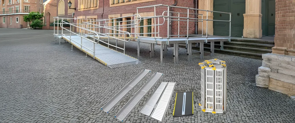 Barrierefreie Rollstuhlrampe zur Miete